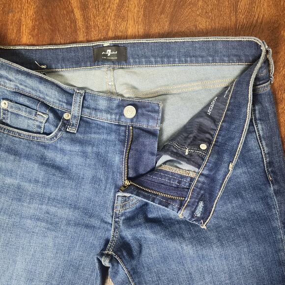 7 For All Mankind Original Bootcut Mid-Rise Jeans Raw Hem, Size 30 - Picture 5 of 11